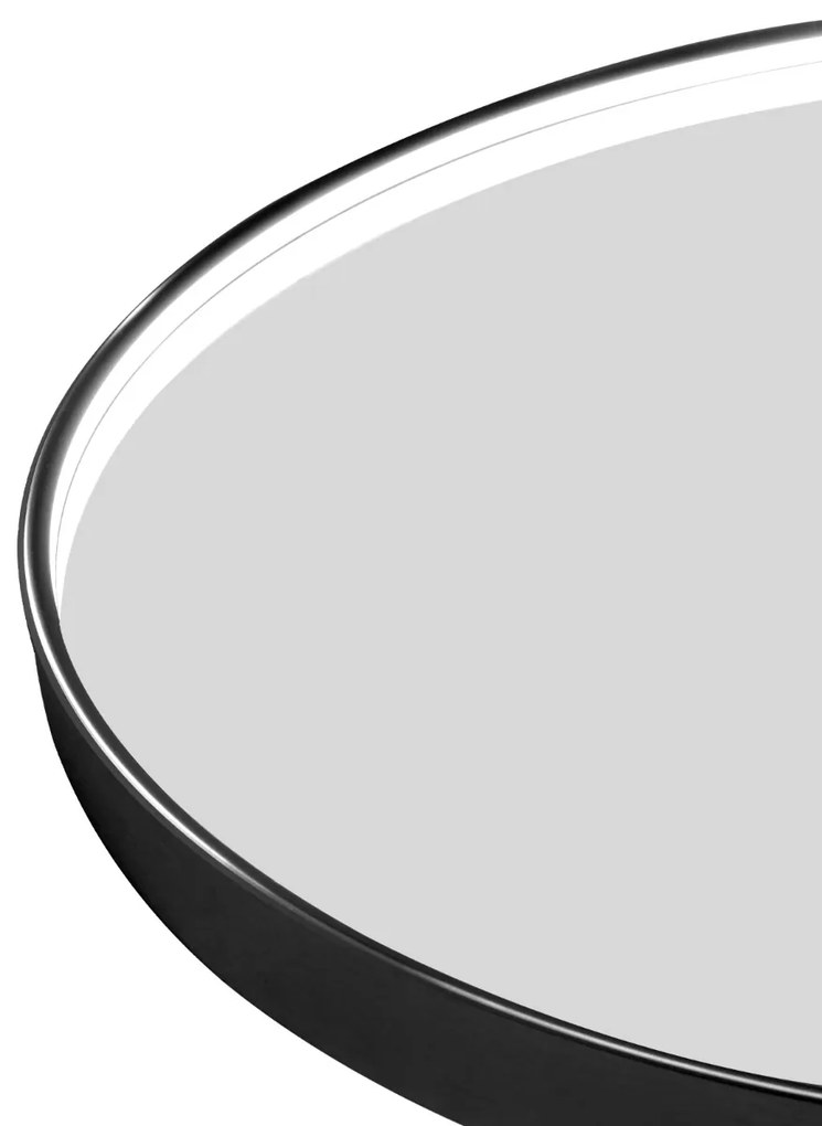 Saniclear Parma Black ovale spiegel met verwarming, direct en indirect licht mat zwart 100x50cm