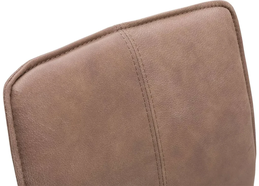 Goossens Eetkamerstoel Daan bruin leer leuning, modern design