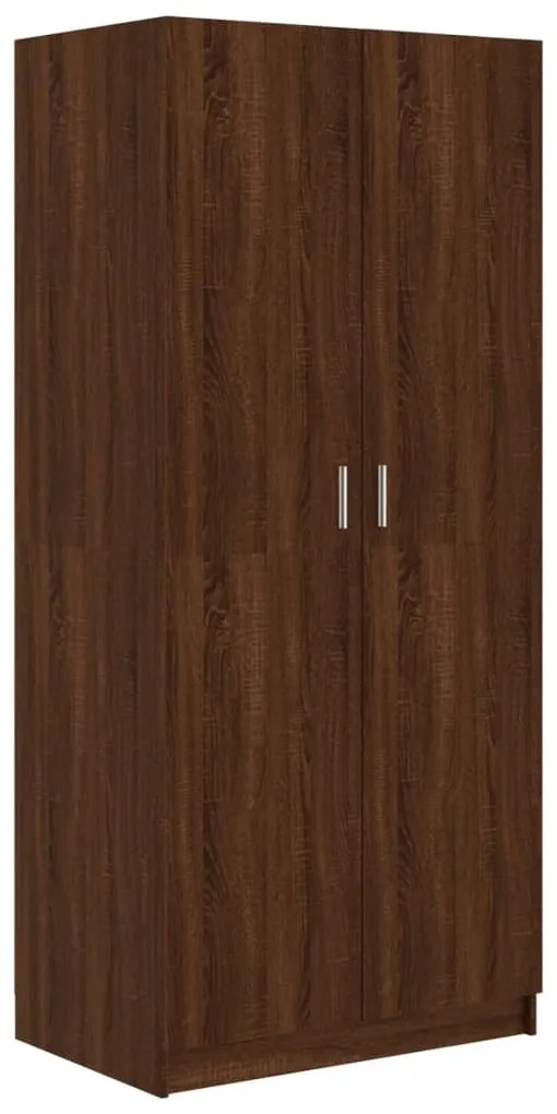 vidaXL Kledingkast 80x52x180 cm bewerkt hout bruineikenkleurig
