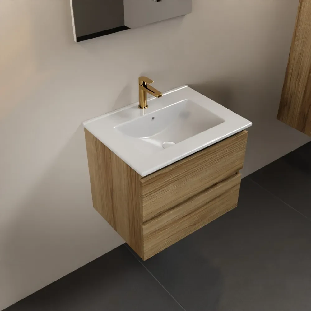 Mondiaz Aivy badmeubel 60cm chai met wastafel keramiek wit glans midden 1 kraangat