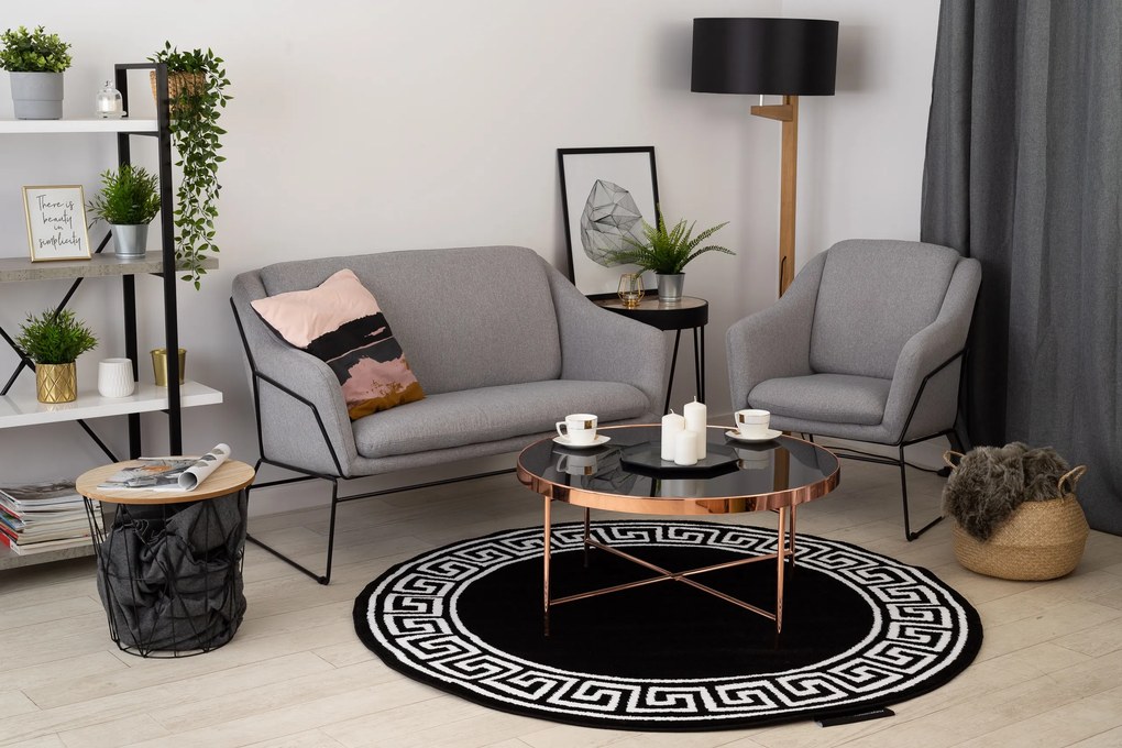 Tapijt HAMPTON Grecos ROND zwart