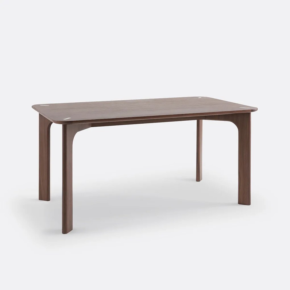 Rechthoekige eettafel, walnootfineer, 6 couverts, SROFI