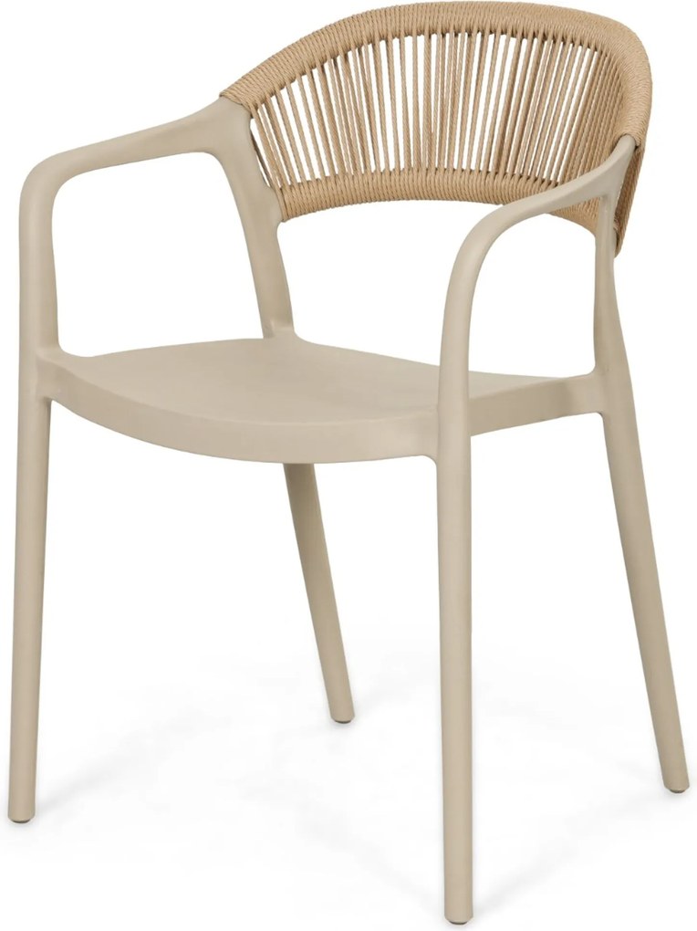 Tuinset 6 personen 150 cm Kunststof Taupe Domani Furniture Toscano/Ancona