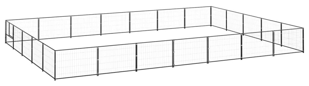 vidaXL Hondenkennel 35 m² staal zwart