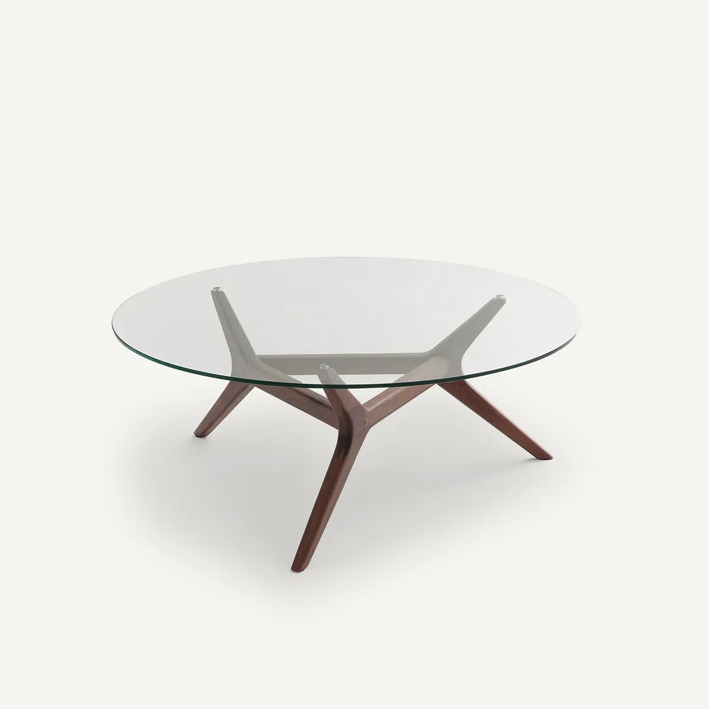 Salontafel in notenhout ø90 cm, Maricielo