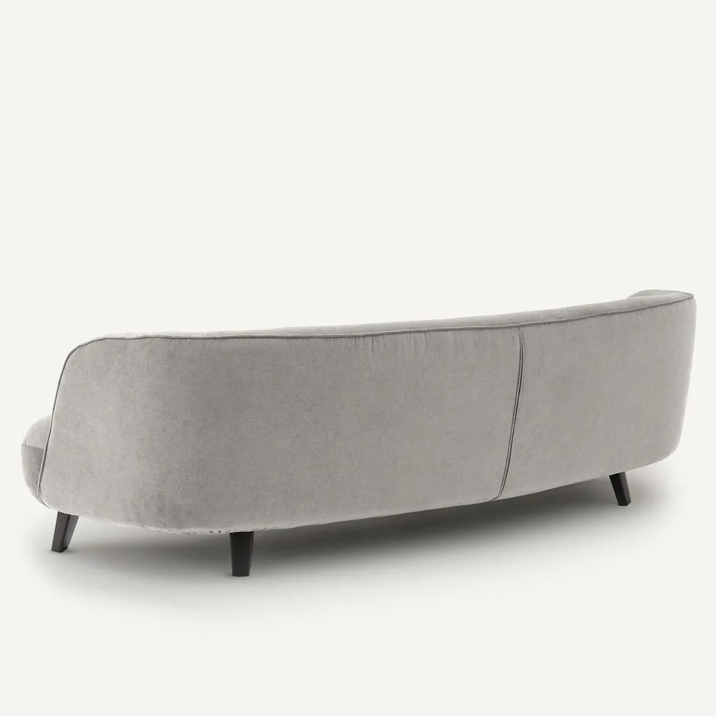 5-zits bank in stonewashed fluweel, Rosebury ontwerp Emmanuel Gallina