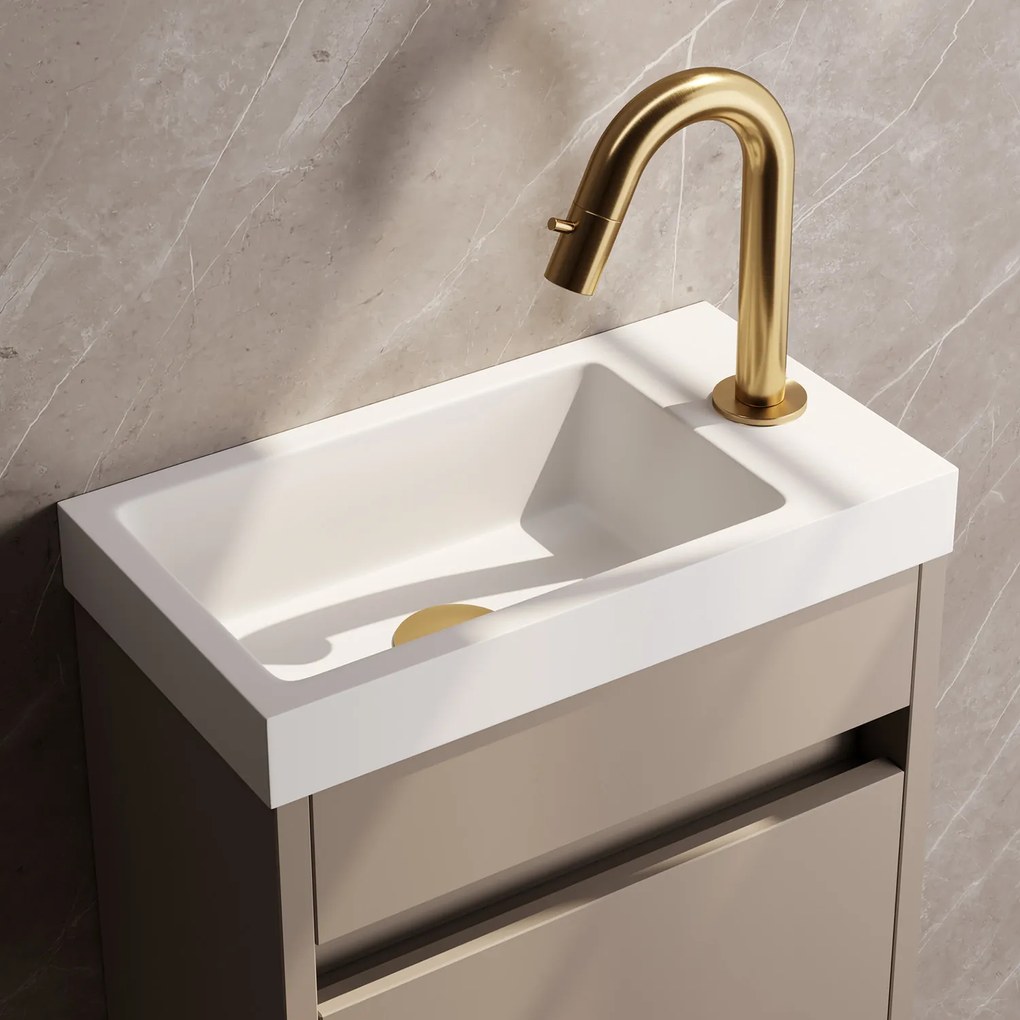 Brauer Gold Edition opbouw fonteinkraan met gebogen uitloop goud geborsteld PVD