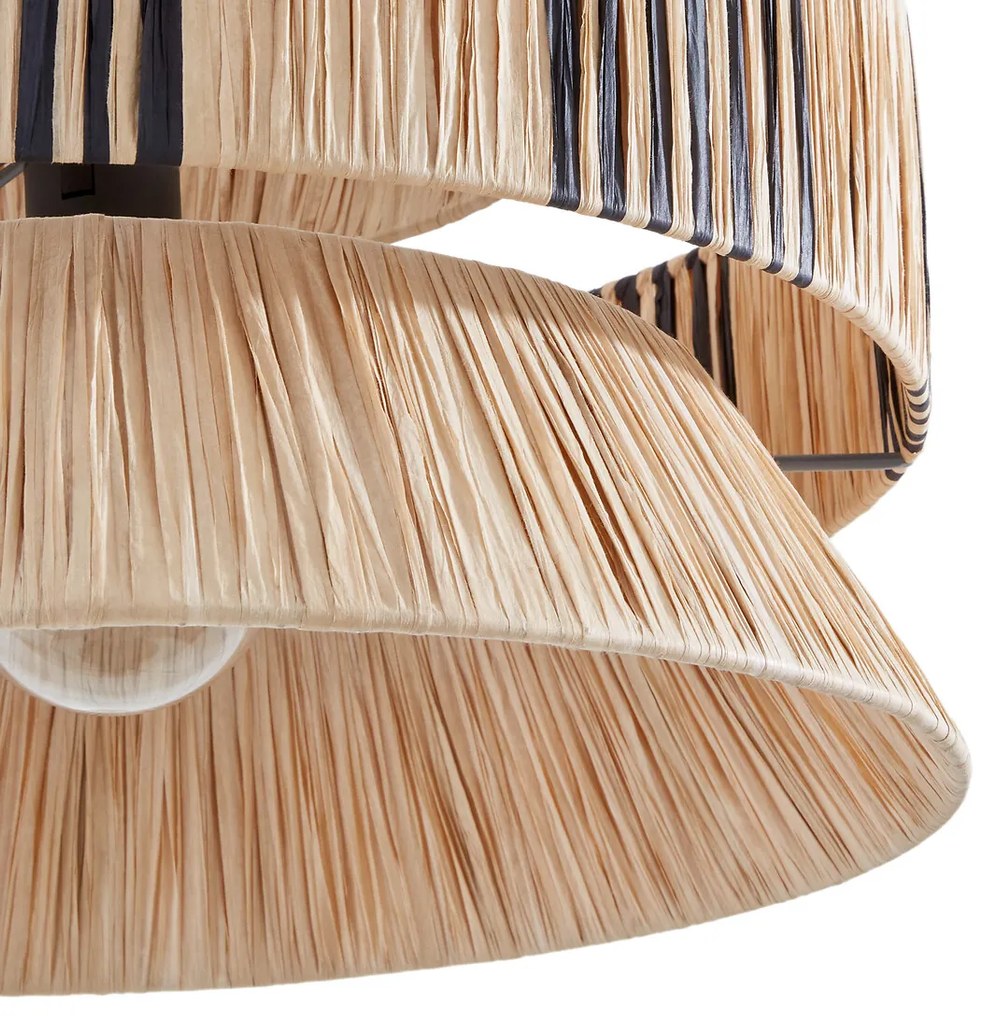 Driedubbele hanglamp van raffiaØ40 cm, Rafita