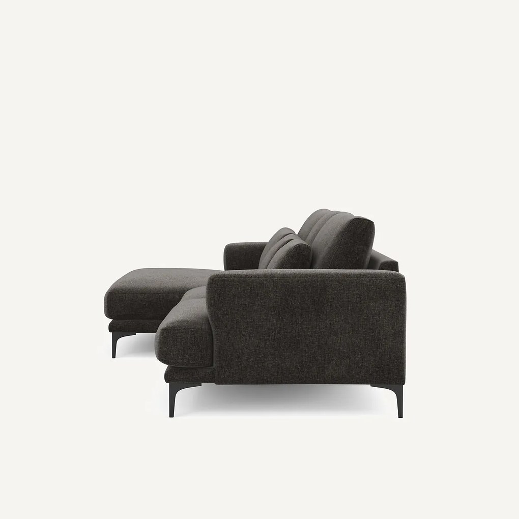 XL hoekbank links in chenille fluweel, MARSILE