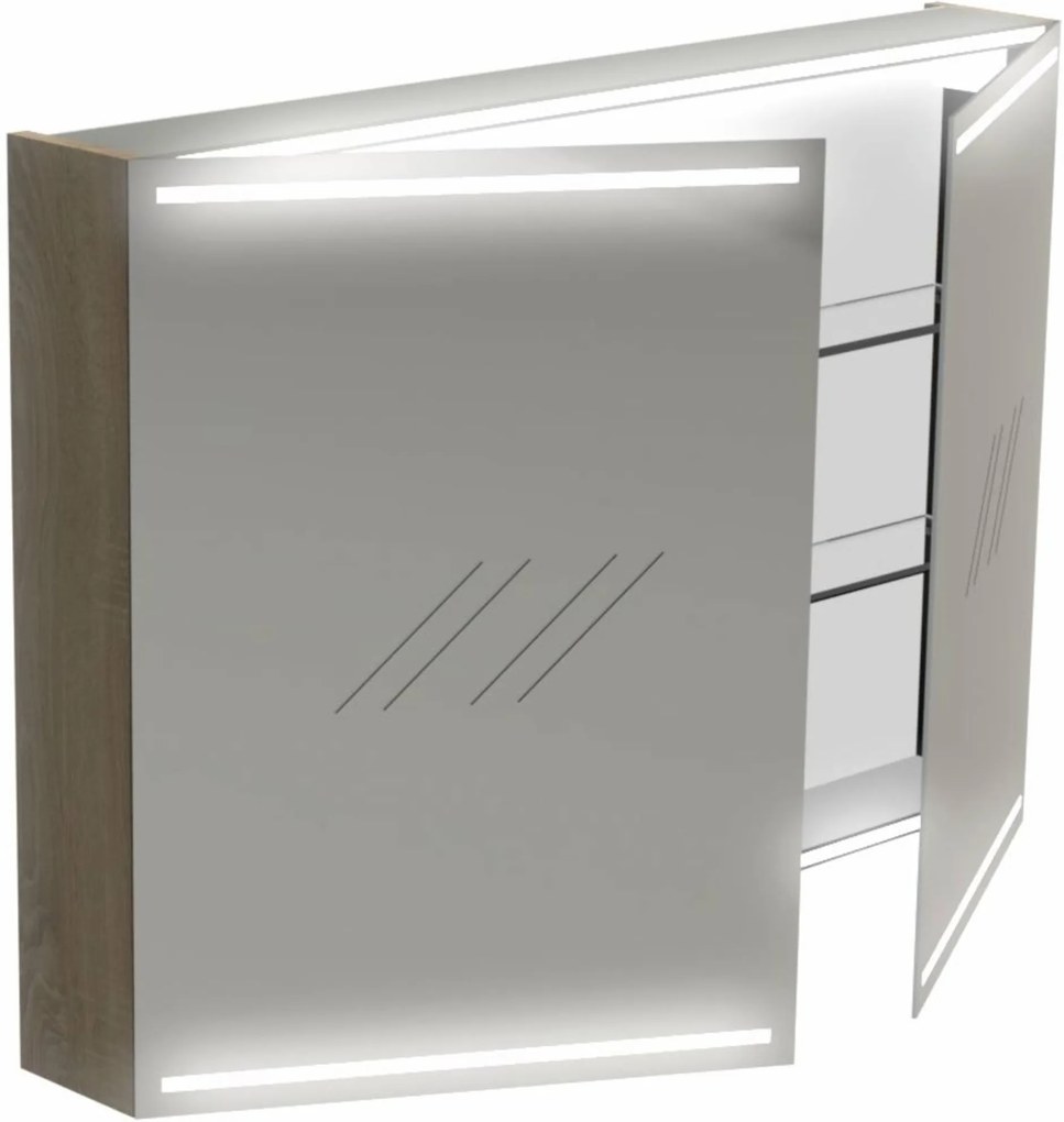 Deluxe Spiegelkast 70x100x13,5 cm Antraciet Hoogglans