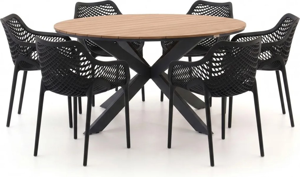 Diningset Forza  | 6 personen polywood | Tuinset stapelbaar | 7-delig | Kees Smit Tuinmeubelen