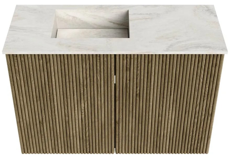 Mondiaz Joya DLux 60cm toiletmeubel dusk met wastafel faye links zonder kraangat ostra