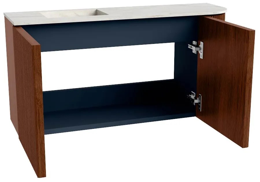 Mondiaz Joya DLux 80cm toiletmeubel ronding rechts ruby met wastafel faye links 1 kraangat opalo