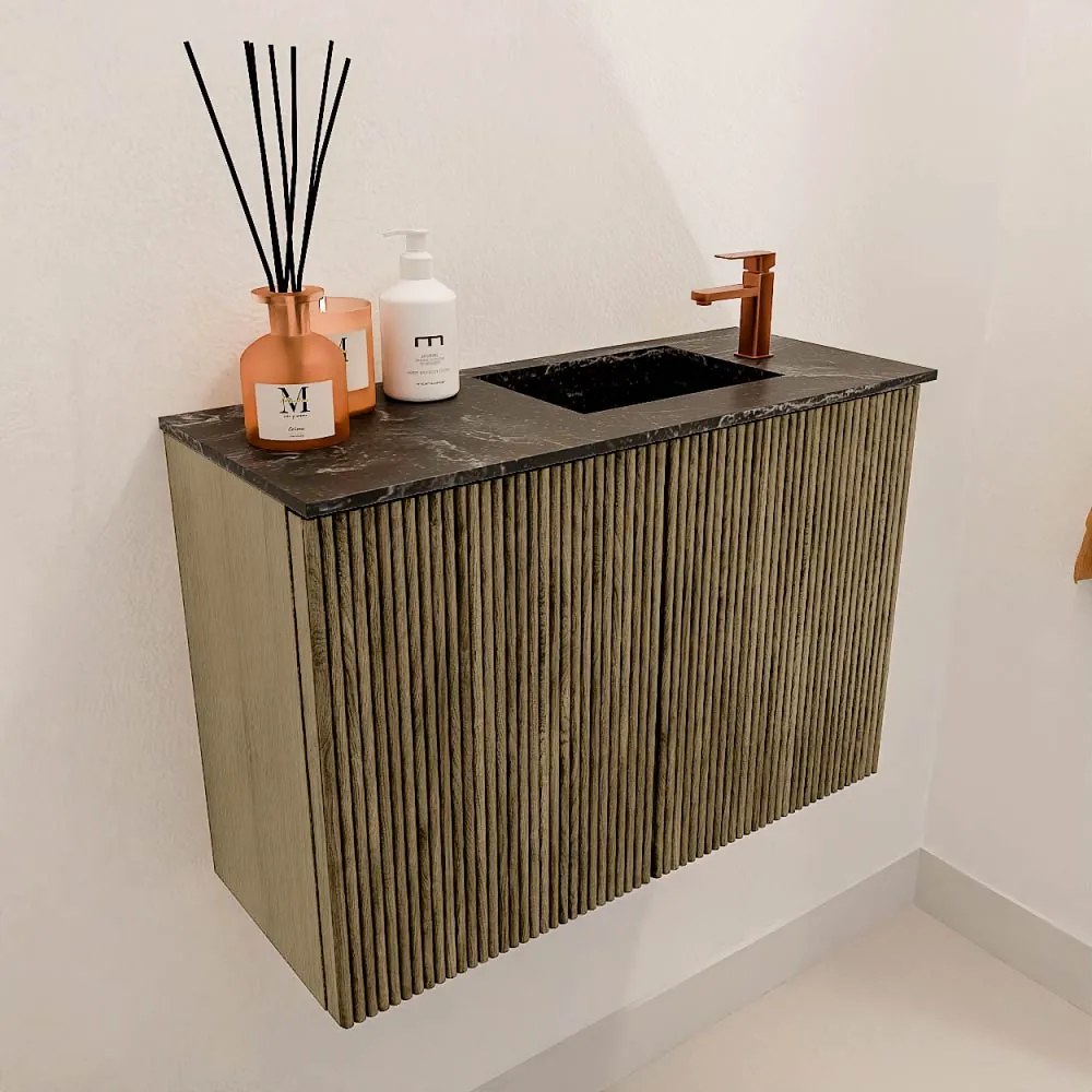 Mondiaz Joya DLux 60cm toiletmeubel dusk met wastafel faye rechts 1 kraangat lava