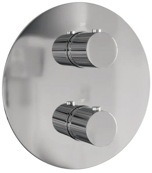 BRAUER Stripe 3-weg Inbouwthermostaat - rond - in- en afbouwdelen - chroom 5-CE-354