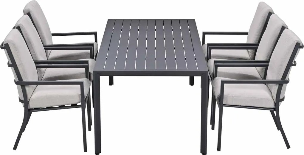 Garden Impressions Senja tuinset 7-delig desert sand - Kasper tuintafel 220x93 cm