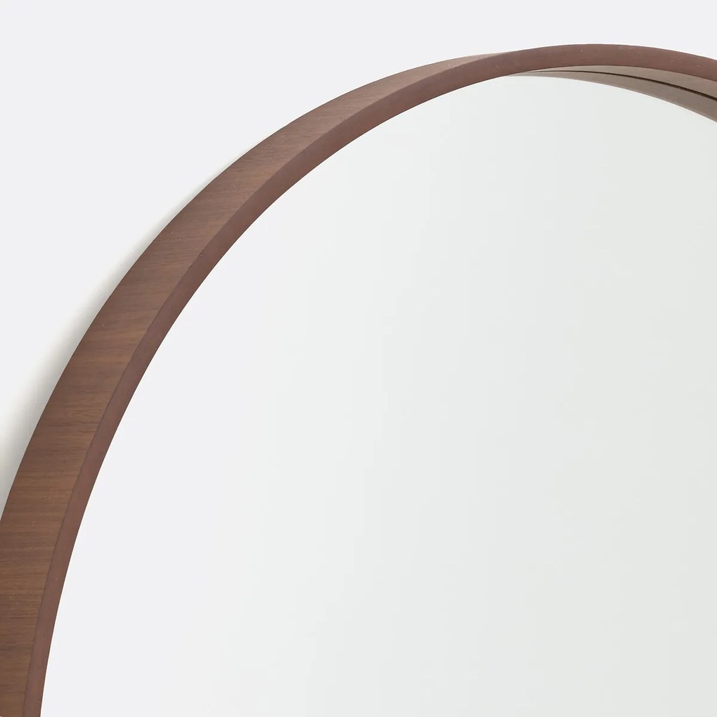 Ronde spiegel, fineer notenhout Ø80 cm, Alaria