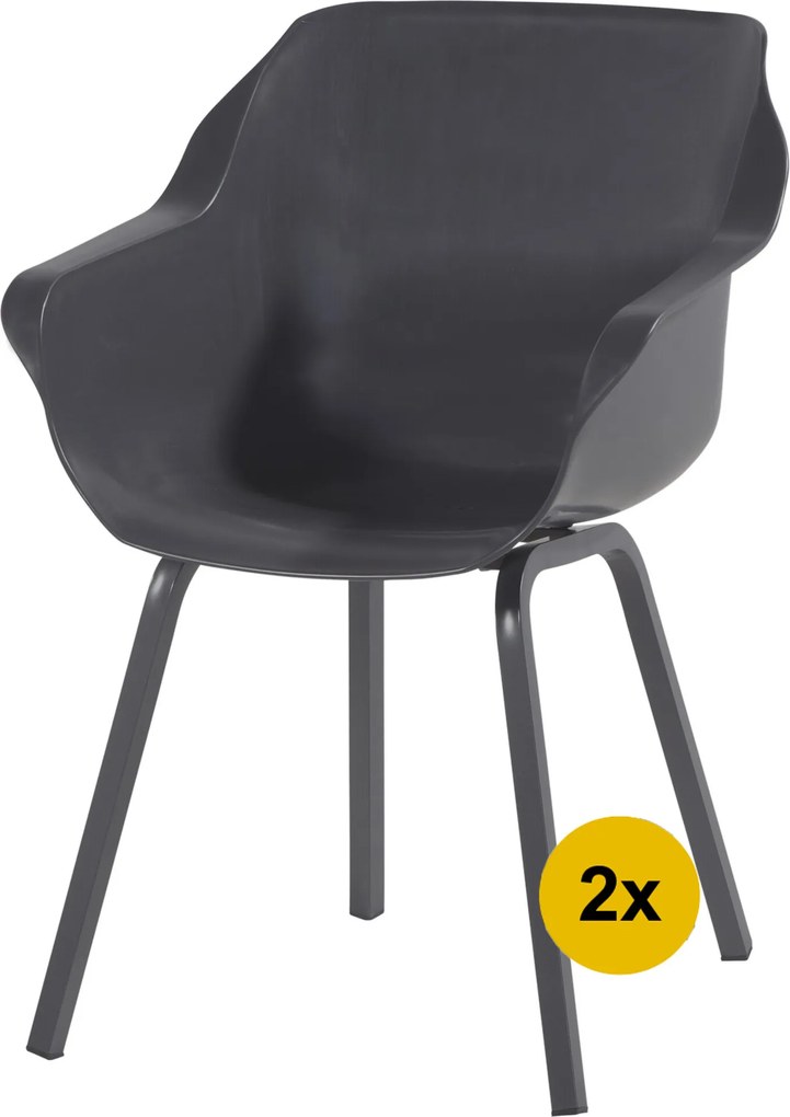 2x Sophie Element dining tuinstoel antraciet xerix Hartman