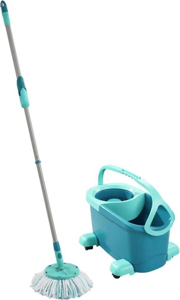Leifheit Clean Twist Disc Mop Ergo– Compleet Dweilsysteem met Wieltjes – Micro Duo – 6 Liter