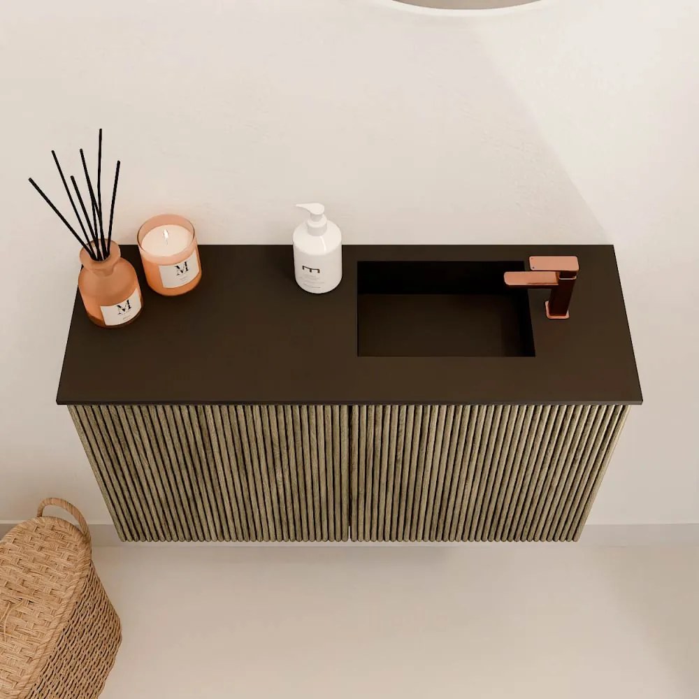 Mondiaz Joya 70cm toiletmeubel dusk met wastafel faye rechts 1 kraangat urban