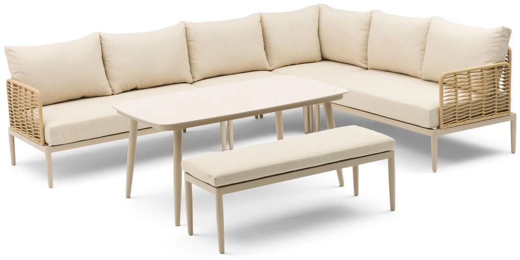 Hoek loungeset 7 personen Aluminium/wicker Taupe  Coco Ibiza