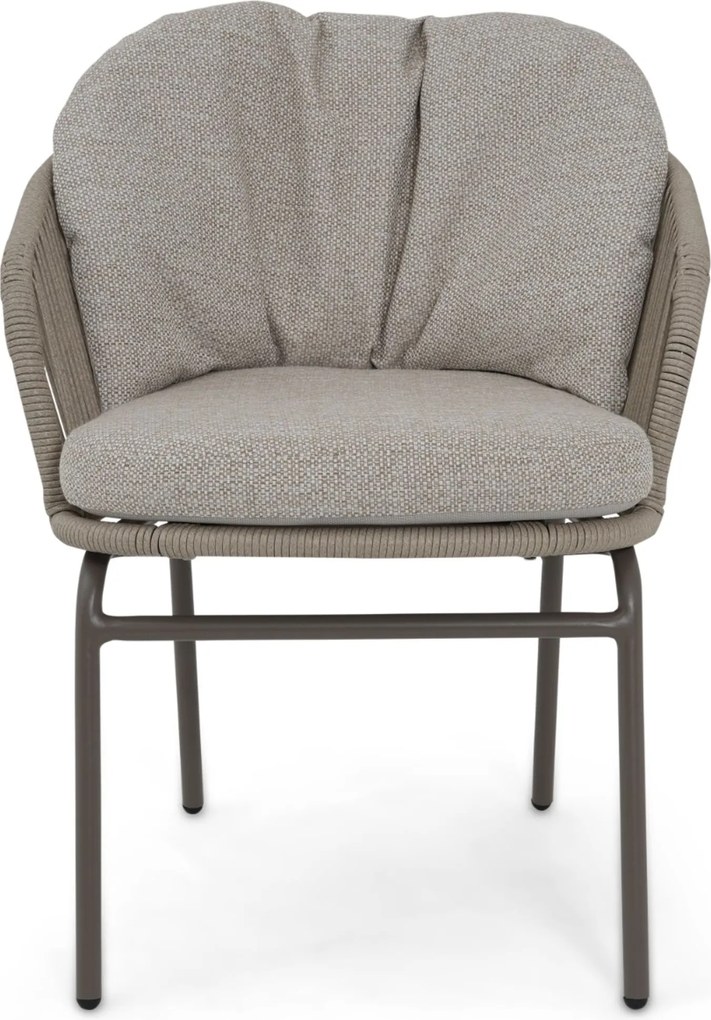 Tuinset Ronde Tuintafel 6 personen 150 cm Rope Taupe  Coco Livo/Arancia