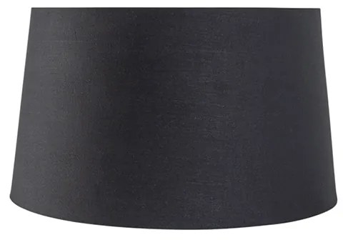 Katoenen lampenkap zwart 35/30/20 met gouden binnenkant