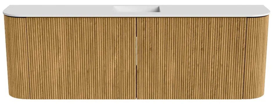 Mondiaz Joya 125cm toiletmeubel ronding links/rechts oak met wastafel faye midden zonder kraangat talc