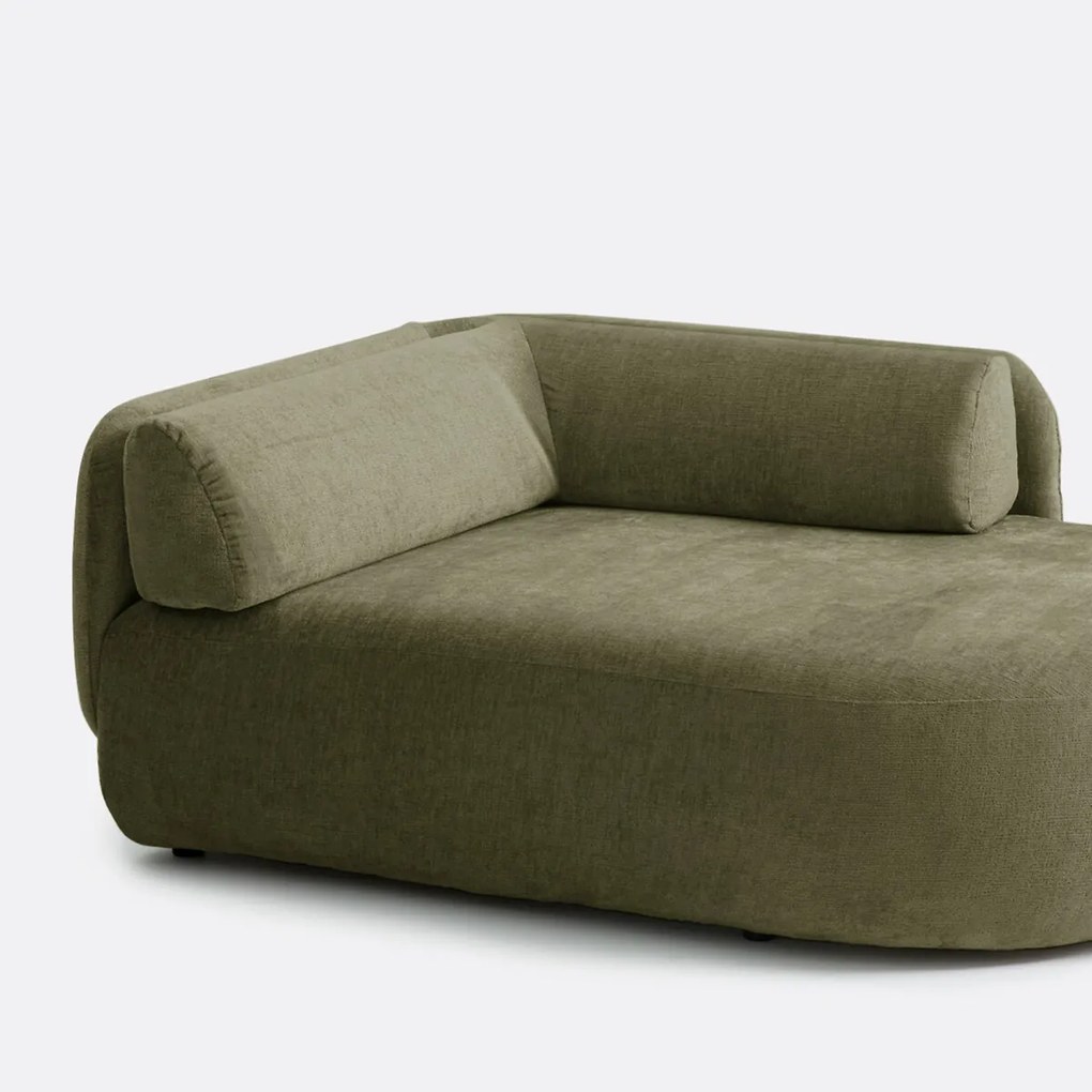 Longchair, rechts, dik fluweel, Méridiano