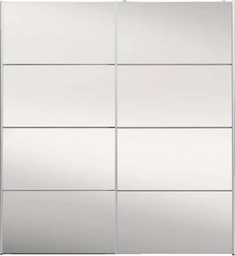 Schuifdeurkast Verona antraciet - spiegel - 200x182x64 cm - Leen Bakker
