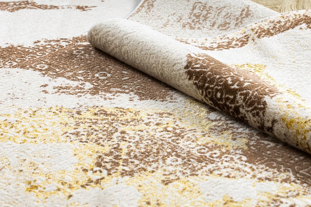 Tapijt MEFE modern 8731 Rosette vintage gewreven - Structureel, twee poolhoogte , beige