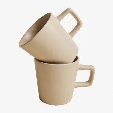Pack Van 2 Koffiekopjes Van 31 Cl In Marlena Steengoed Beige Amandelroos - Sklum