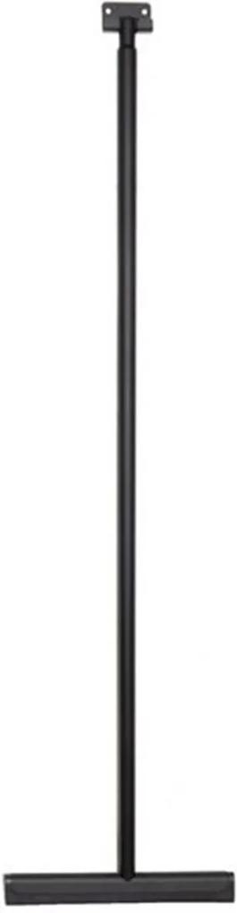 Vloerwisser Luxe 33x120cm Mat Zwart met Muurbevestiging