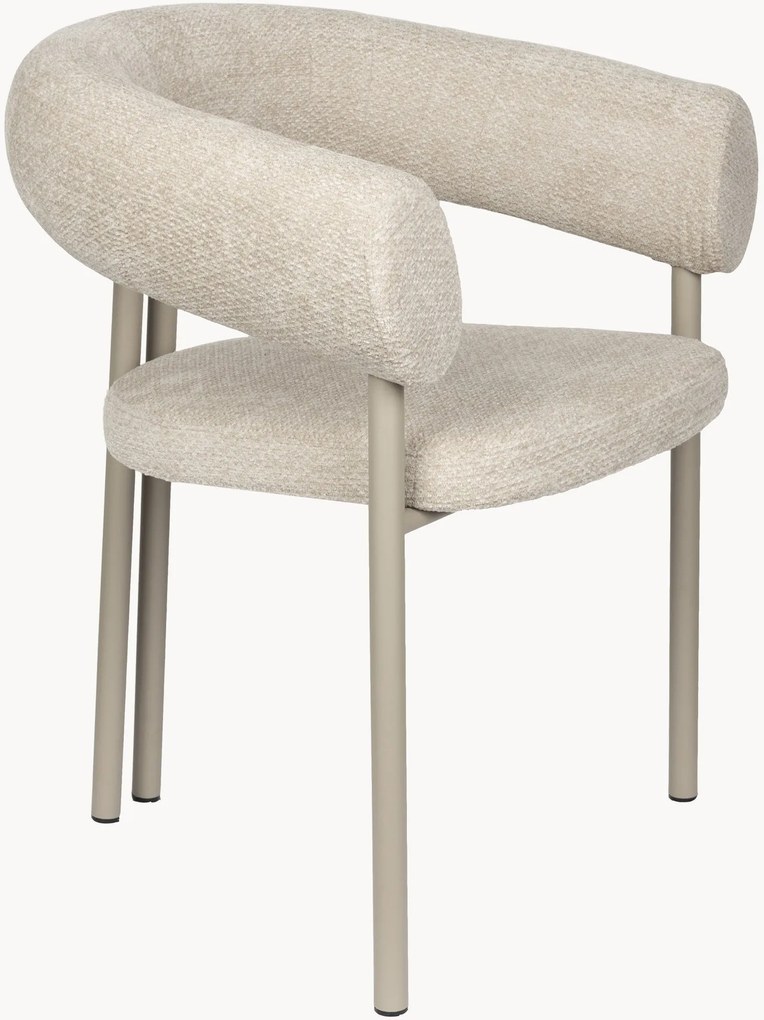 Gestoffeerde eetkamerstoelen met armleuningen Heels, 2-delig