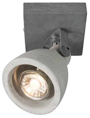 Set van 4 industriële Spot / Opbouwspot / Plafondspots grijs beton 1-lichts - Creto Industriele / Industrie / Industrial GU10 rond Binnenverlichting Lamp