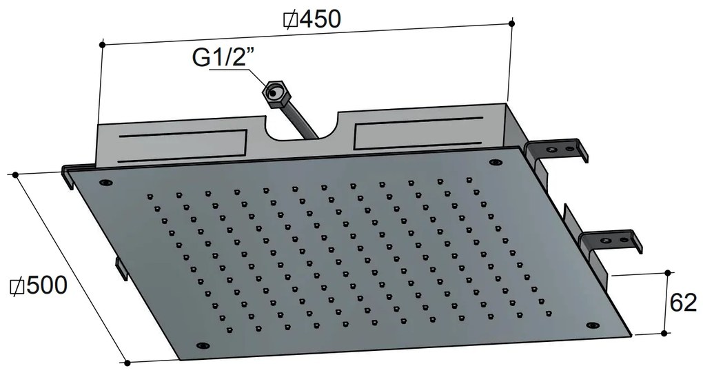 Hotbath Mate M111 inbouw hoofddouche vierkant 50cm chroom