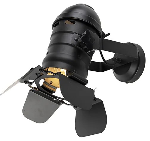 Smart studioSpot / Opbouwspot / Plafondspot zwart draai- en kantelbaar incl. Wifi A60 - Movie Industriele / Industrie / Industrial E27 cilinder / rond rond Binnenverlichting Lamp
