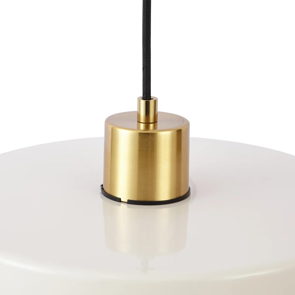 Retro hanglamp goud met beige glas - Jina Retro E27 rond Binnenverlichting Lamp