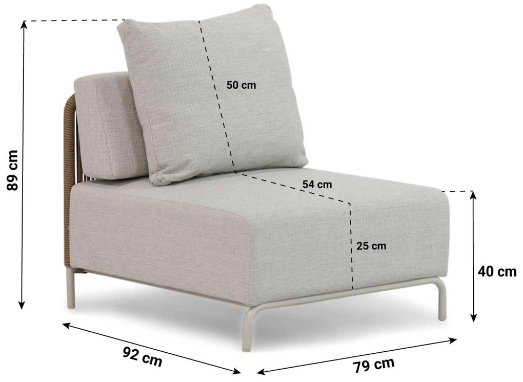 Hoek loungeset 6 personen Aluminium/rope Taupe Coco Colorado
