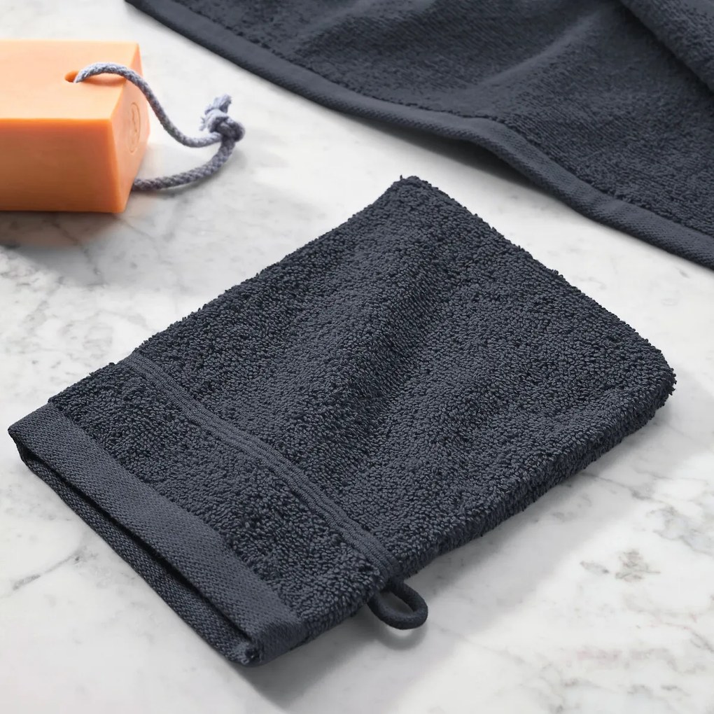 Set van 4 washandjes in bouclette badstof, Zavara