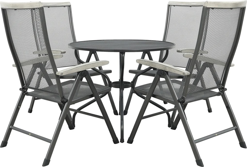 Balero ronde verstelbare bistroset strekmetaal Ø90 cm. - Antraciet