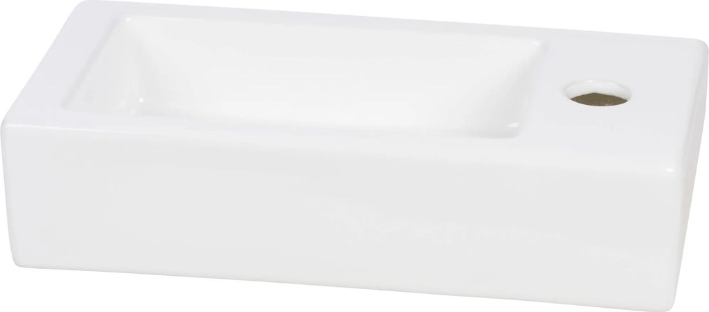 Saqu Trento fontein rechts 36x18cm glanzend wit