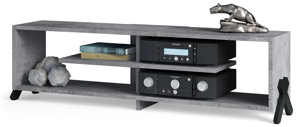 VIK RTV-140 kast, Millenium Beton - MODERNE TV-MEUBEL VOOR DE WOONKAMER