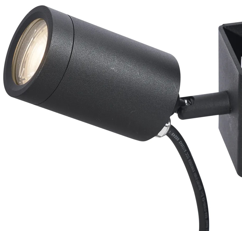 Buitenspot zwart voor aan boom GU10 50mm draai- en kantelbaar IP65 - Solo Modern GU10 IP65 Buitenverlichting rond
