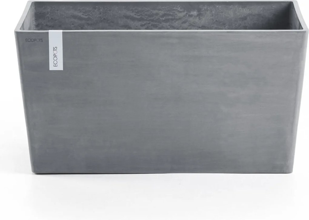 Ecopots bloempot Paris 100  - Rechthoekig - Blue Grey - 99,7 x 46,4 x H51 cm
