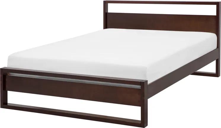 Bed hout donkerbruin 140 x 200 cm GIULIA