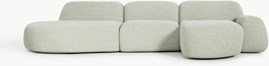 Modulaire bouclé hoekbank Wolke (4-zits) met chaise longue
