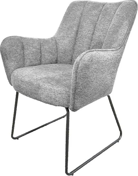 Eetkamerstoel - Kevin - stof Bjorn grof geweven lichtgrijs