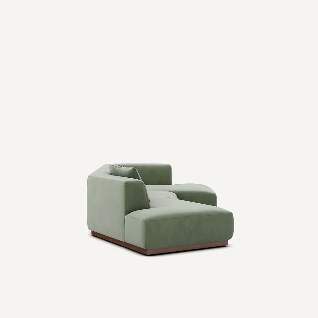 Rechter open hoekbank in fluweel, Jacopo