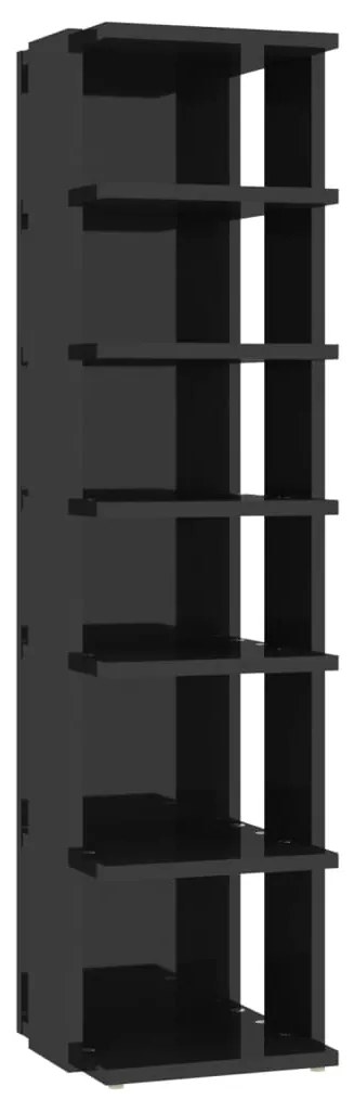 vidaXL Schoenenkast 25x27x102 cm spaanplaat hoogglans zwart